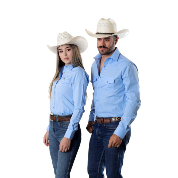 Camisa Vaquera Básica Azul Cielo R01 - Imagen 3