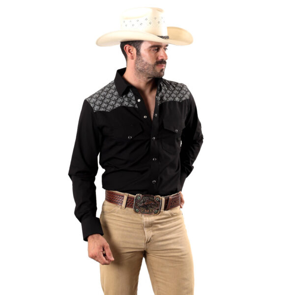 Camisa Vaquera Rodeo Negra R01 - Imagen 3