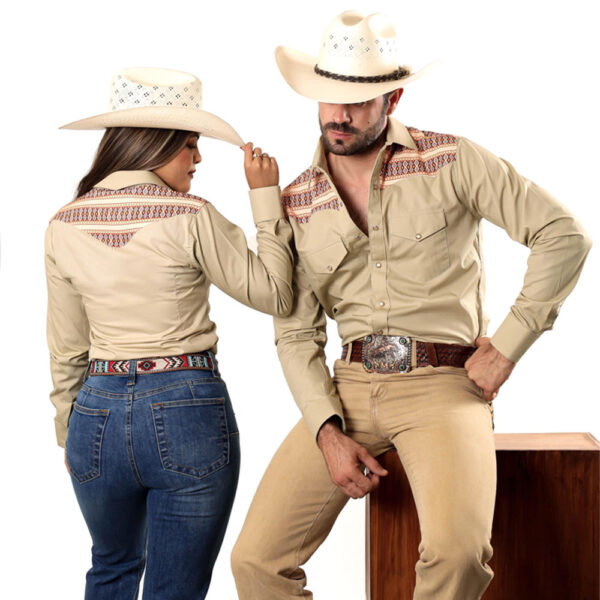 Camisa Vaquera Rodeo Beige R01 - Imagen 5