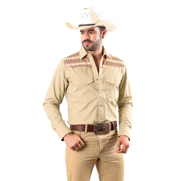 Camisa Vaquera Rodeo Beige R01 - Imagen 2