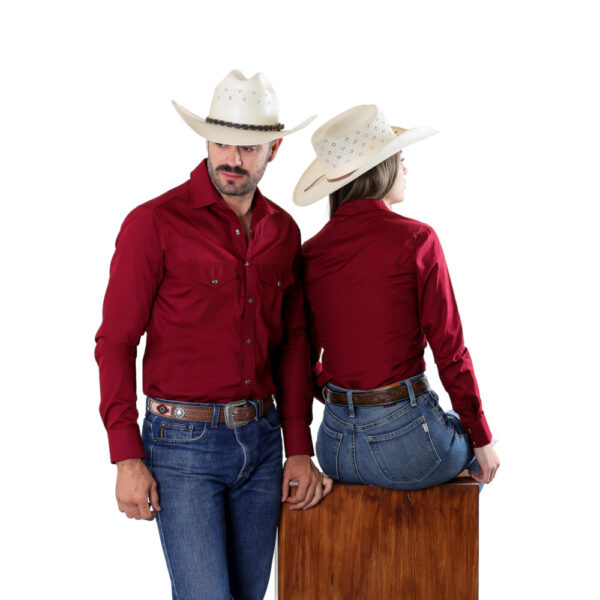 Camisa Vaquera Básica Roja R01 - Imagen 3