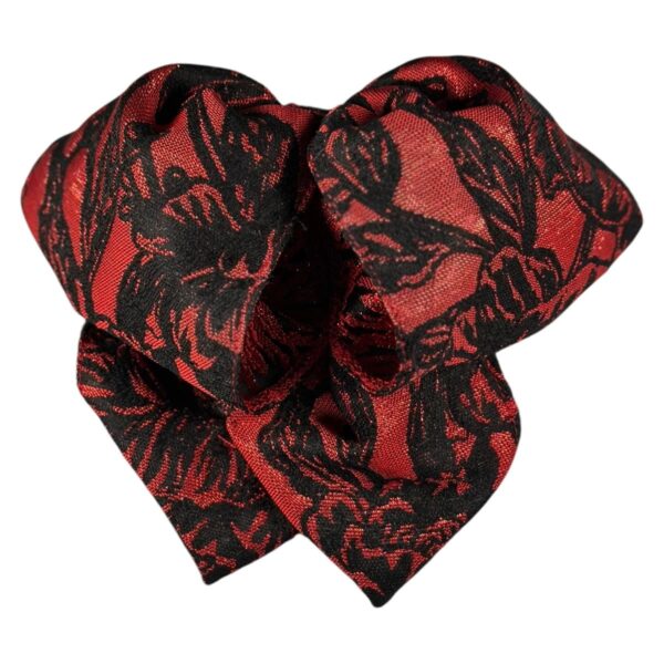 Moño/Corbatín Charro Rojo/Negro Hojas