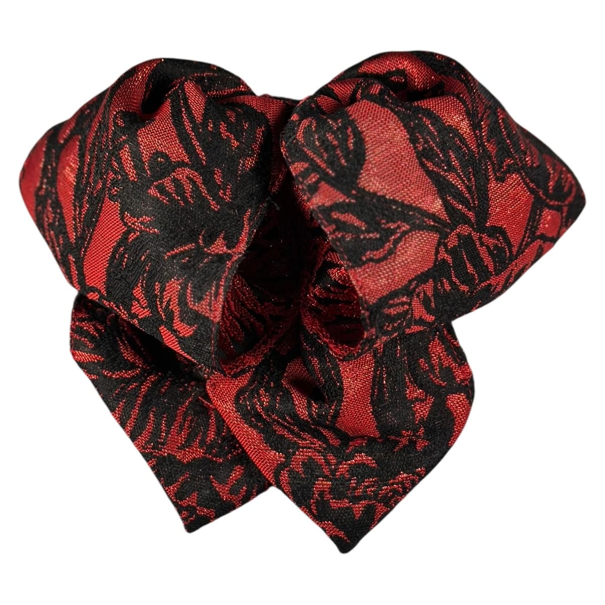 Moño/Corbatín Charro Rojo/Negro Hojas