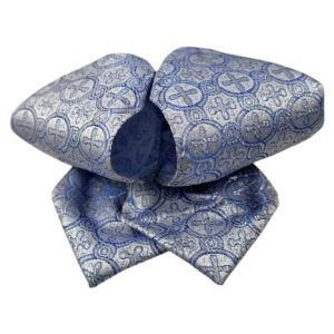 Moño/Corbatín Charro Gris/Azul Cruces