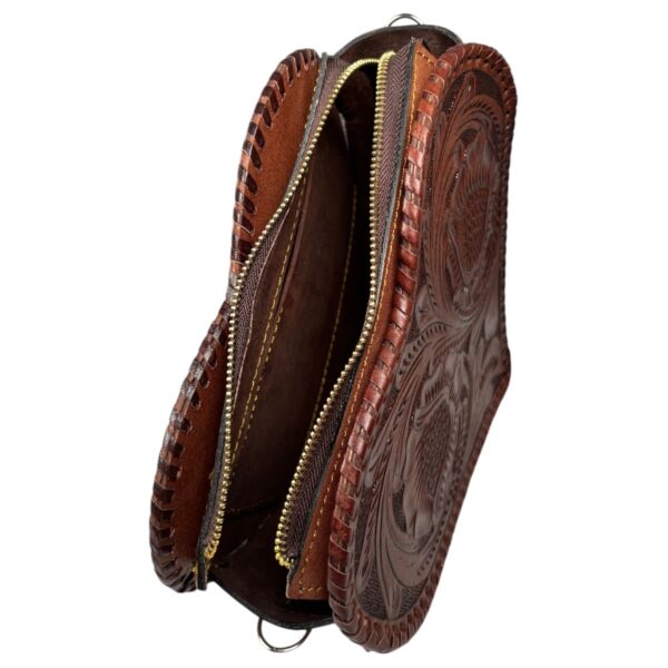 Bolso Corazón Cincelado Mediano Café