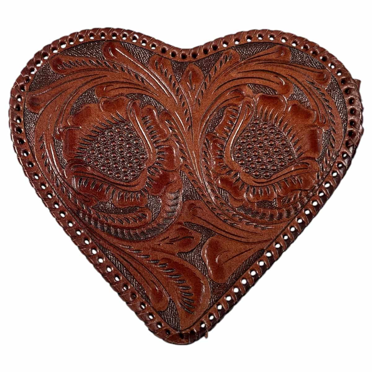 Bolso Corazón Cincelado Mediano Café