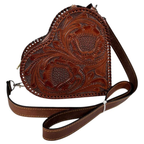 Bolso Corazón Cincelado Mediano Café