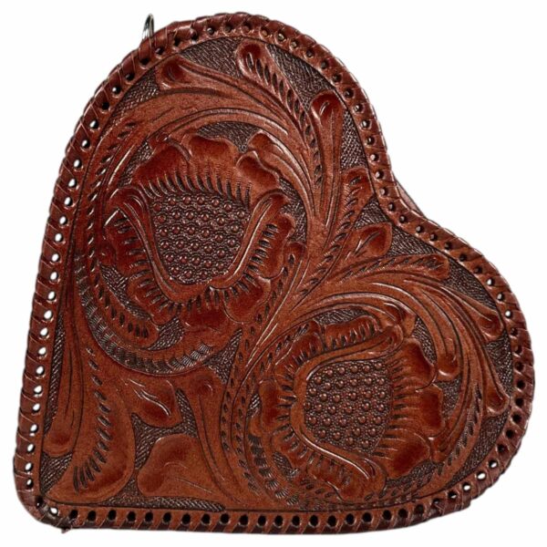 Bolso Corazón Cincelado Mediano Café
