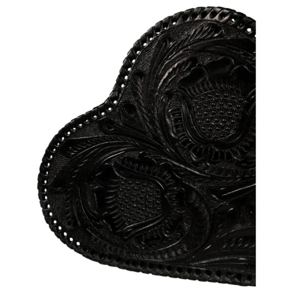 Bolso Corazón Cincelado Mediano Negro