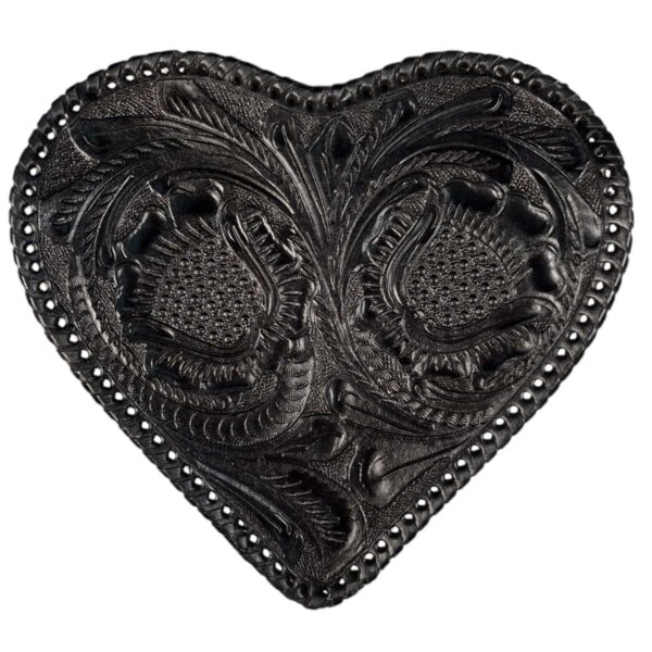 Bolso Corazón Cincelado Mediano Negro