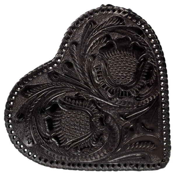Bolso Corazón Cincelado Mediano Negro