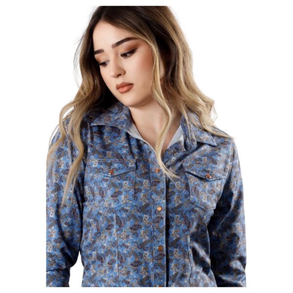 Camisa de dama azul diseños