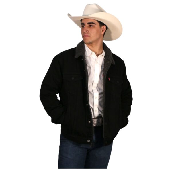 Chamarra Levis Trucker Negra Caballero