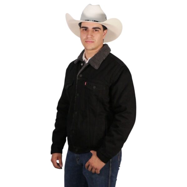 Chamarra Levis Trucker Negra Caballero
