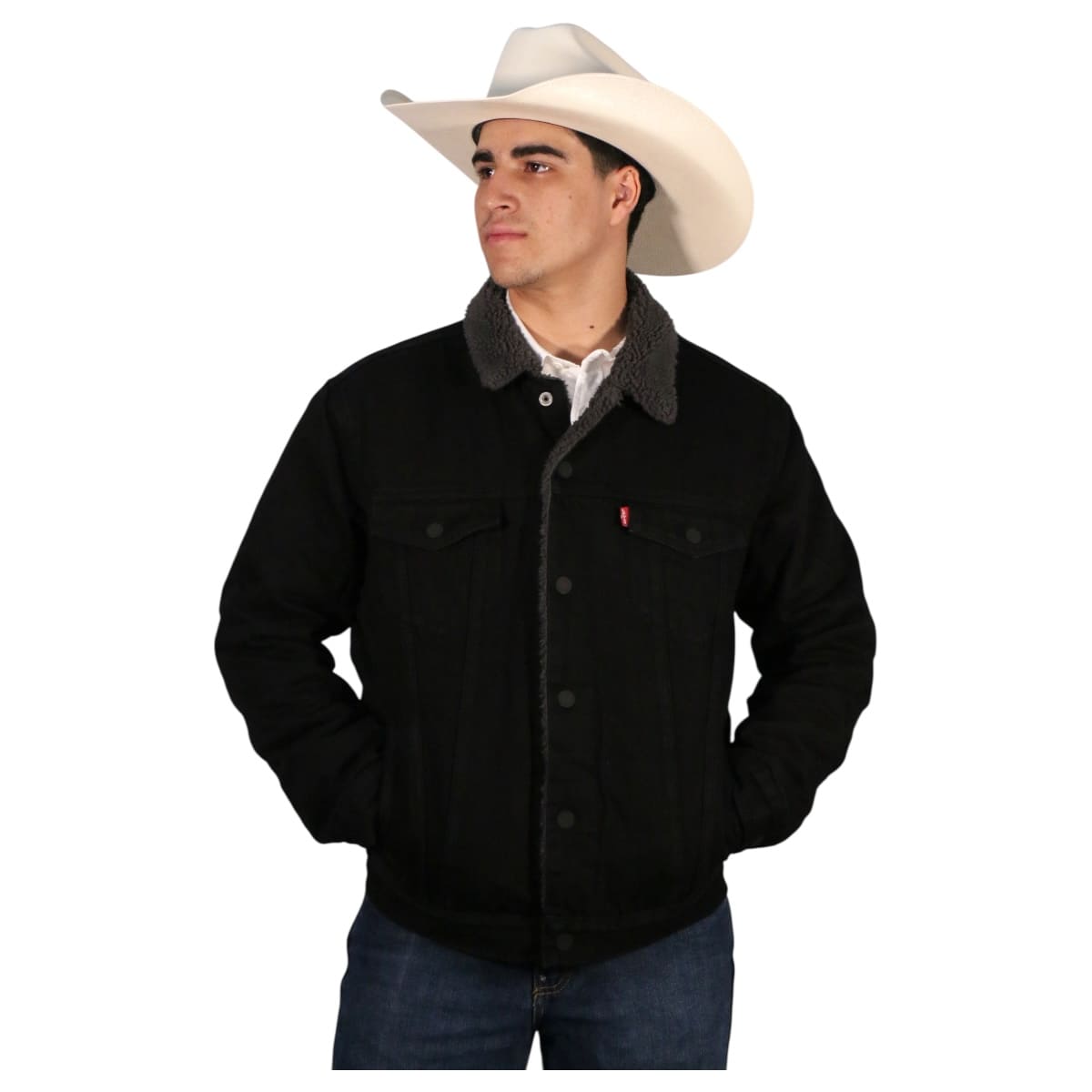 Chamarra Levis Trucker Negra Caballero