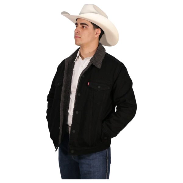 Chamarra Levis Trucker Negra Caballero