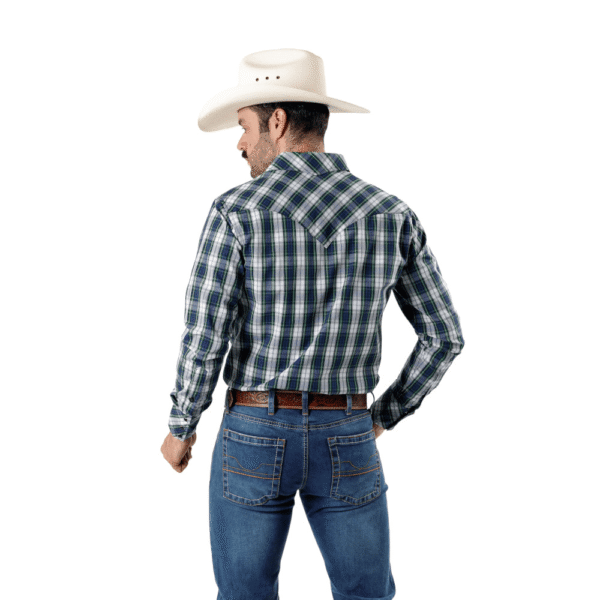 Camisa Rodeo C-103 Blanca/Azul R01