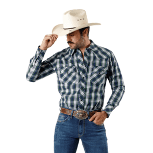 Camisa Rodeo C-103 Blanca/Azul R01