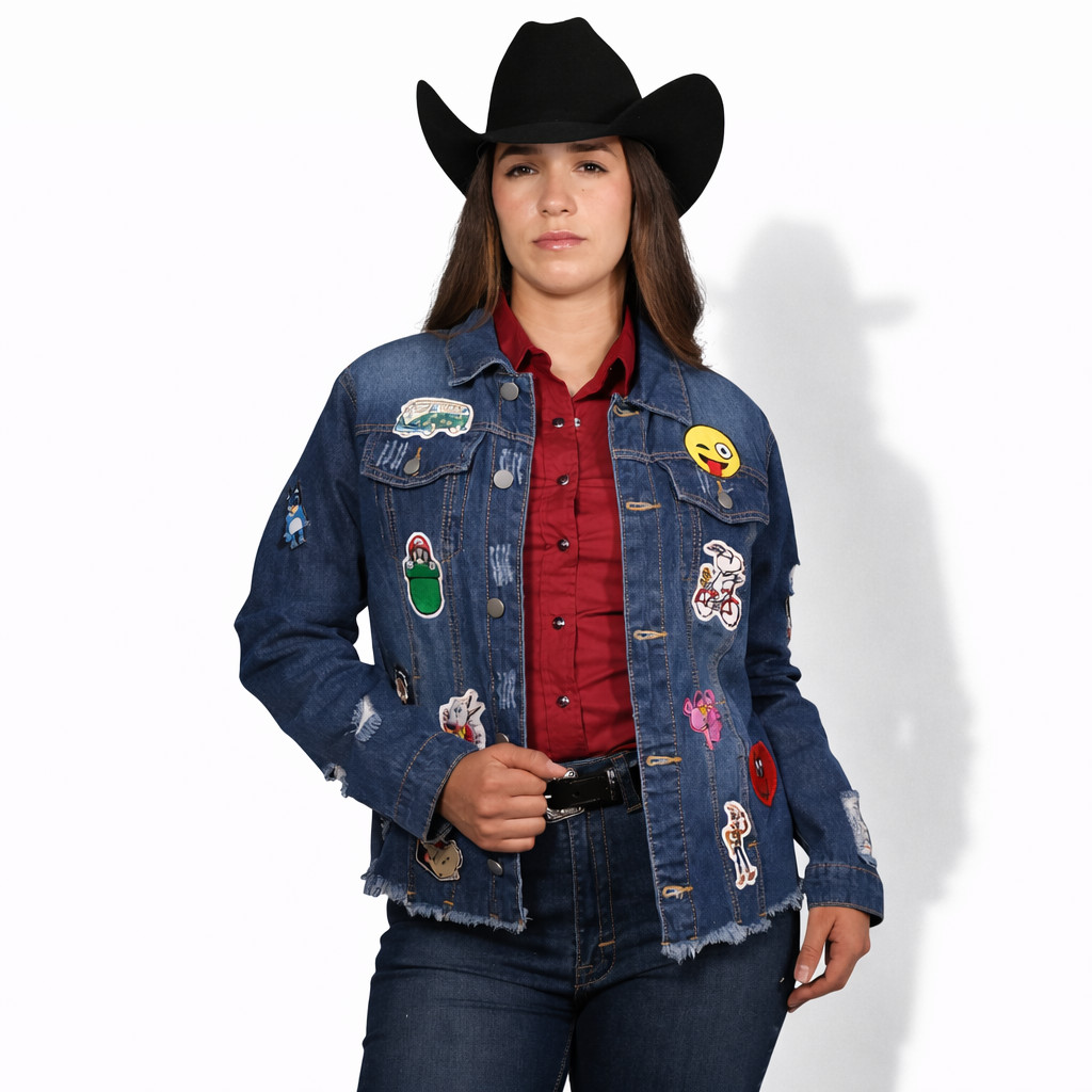 Chamarra de Mezclilla con Parches