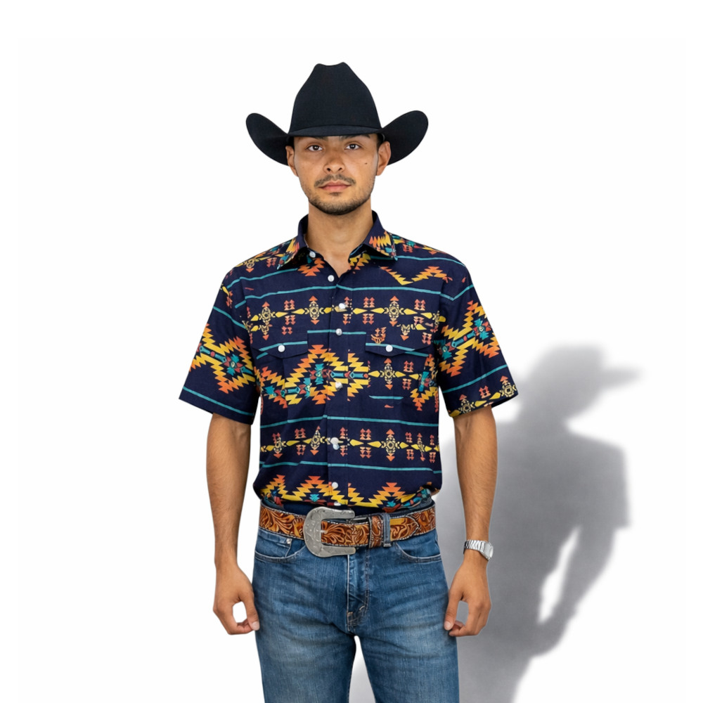 Camisa Marino con Grecas Lost Calf