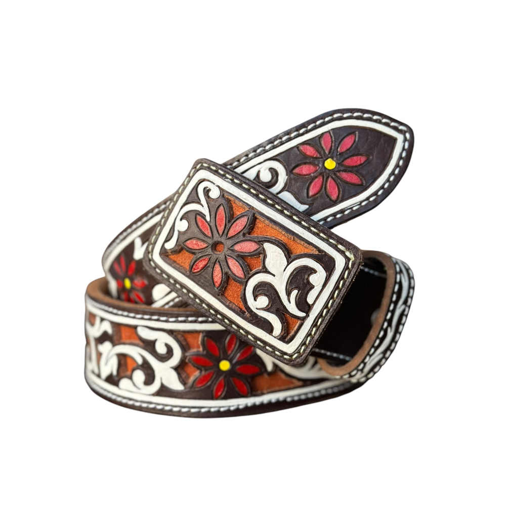 cinto cincelado troquelado - flores