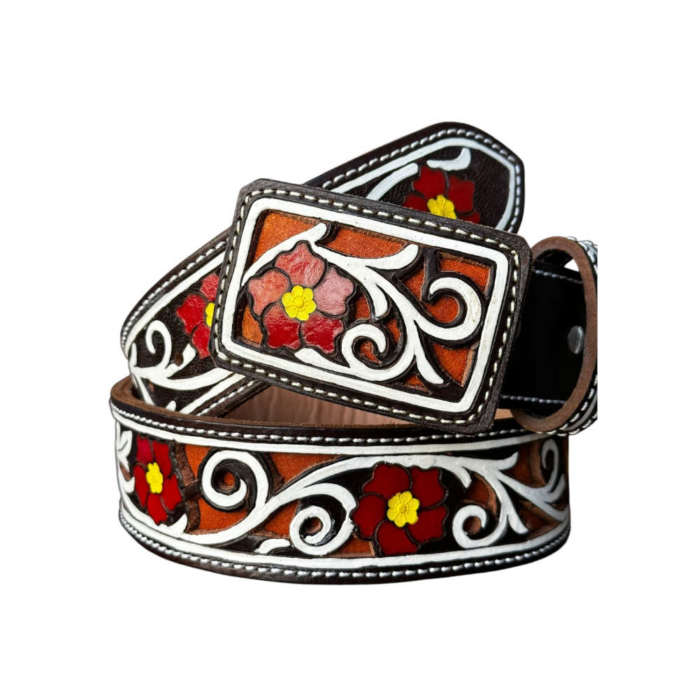 Cinto cincelado troquelado - flores