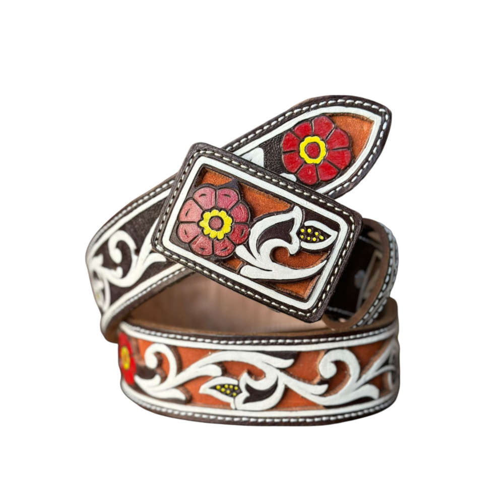 Cinto cincelado troquelado - flores