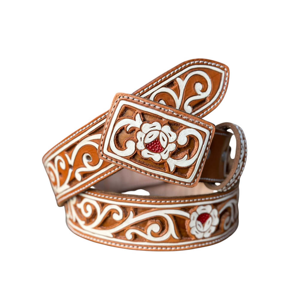 Cinto cincelado troquelado - flores