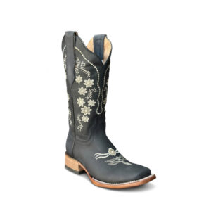 Bota Vaquera Nobuck Negro Horma Bulldog