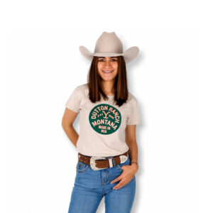 Playera Beige Diseño Verde Dutton Ranch Yellowstone