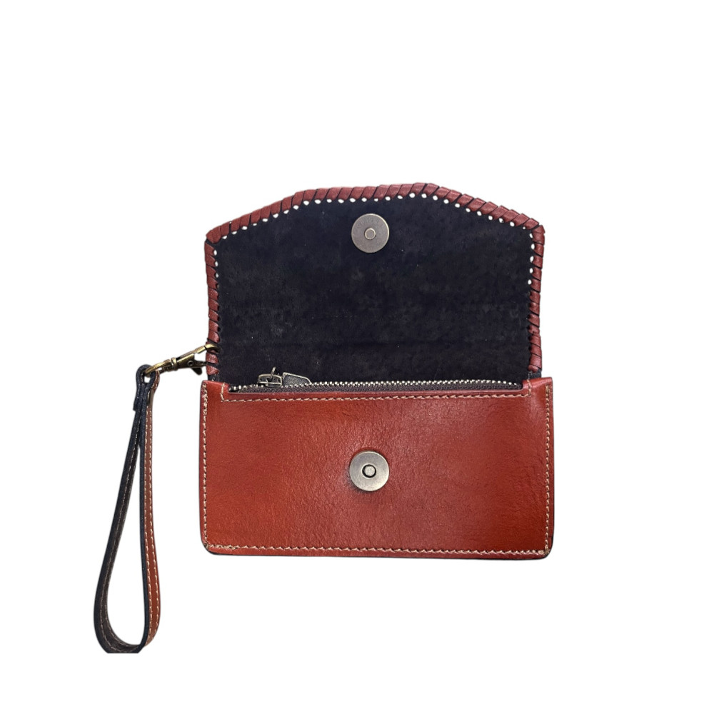 Cartera/Billetera Vaquera Cincelada Naranja