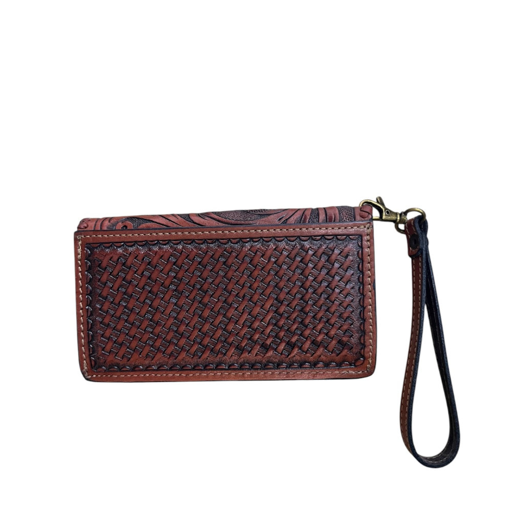 Cartera/Billetera Vaquera Cincelada Naranja