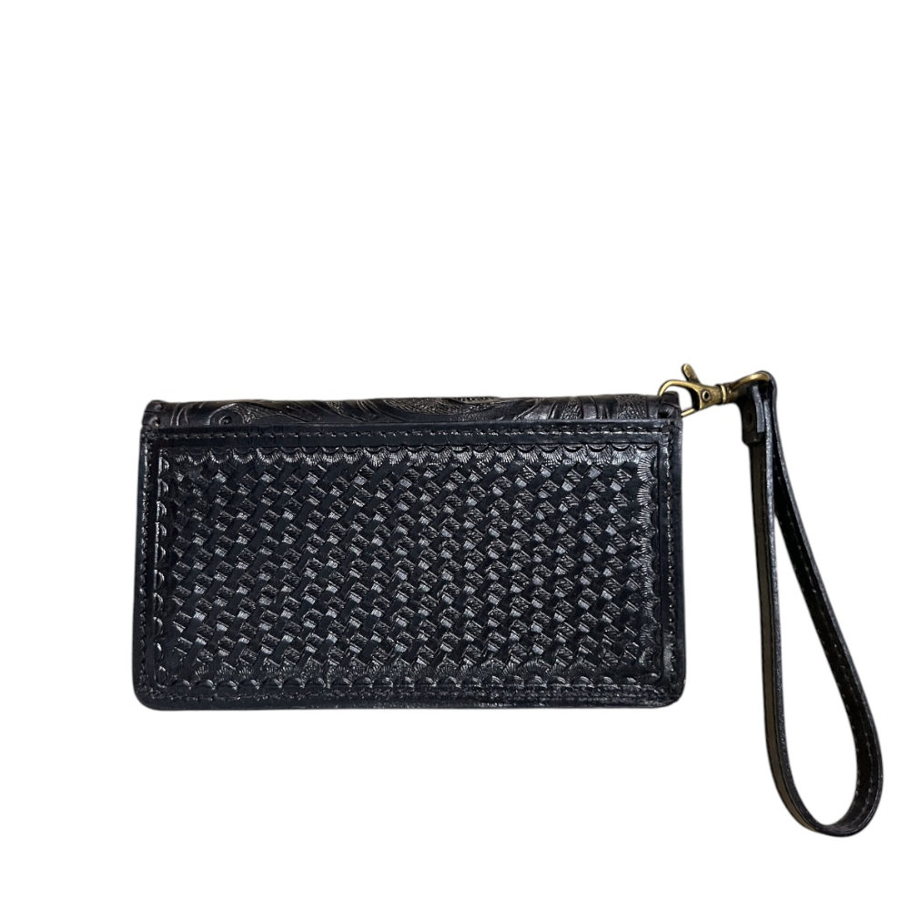 Cartera/Billetera Vaquera Cincelada Negra