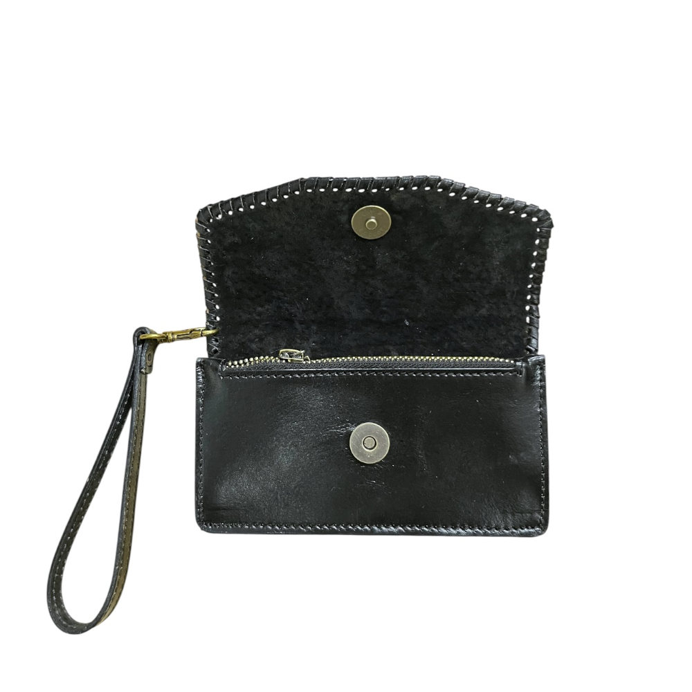 Cartera/Billetera Vaquera Cincelada Negra