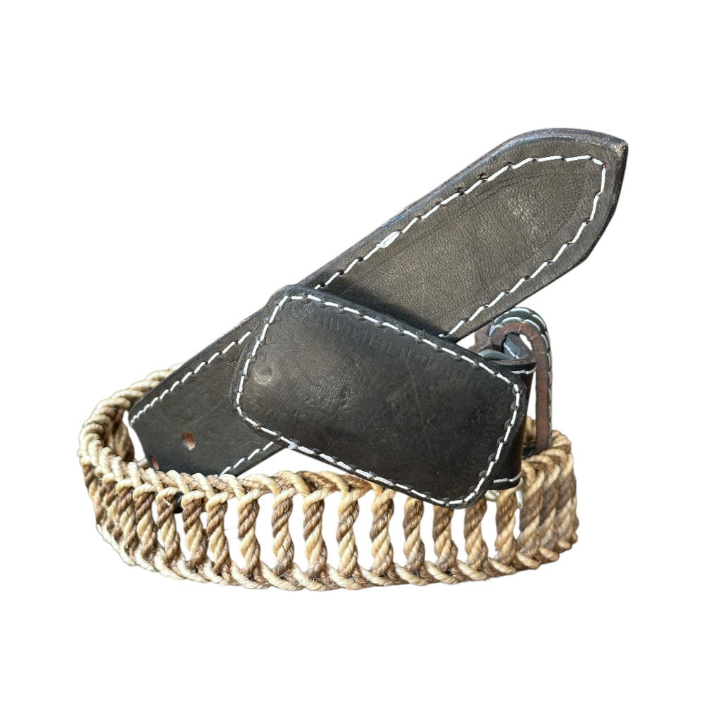 Cinturón Infantil de Soga Hebilla Rectangular - Negro